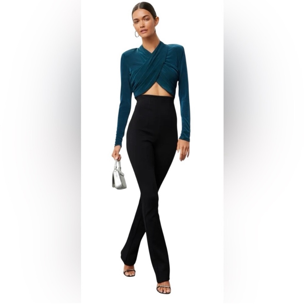 BARDOT Wren Wrap Knit Top Teal NWT Sz Small NEW✨
